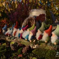 Zwergenschar schaut der Sonne hinterher